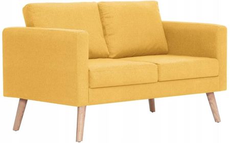 Sofa 2-osobowa tapicerowana tkaniną, żółta 281361