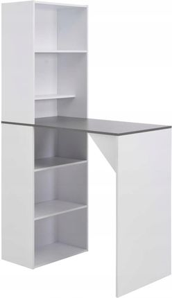 Stolik barowy z szafką, biały, 115 x 59 x 200 cm 2