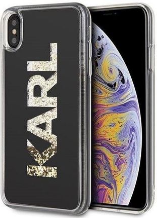 Karl Lagerfeld Hard Case do iPhone XS Max czarny/Karl logo Glitter