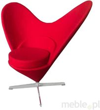 Zdjęcie Khome Fotel Serce Czerwony Włókno Szklane Wełna Podstawa Aluminiowa - Gdynia