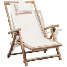 Pervoi Leżak Płócienny Biały 110X64X71-91Cm