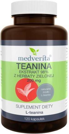 Kapsułki Medverita Teanina Ekstrakt 98% z herbaty zielonej 120szt.  