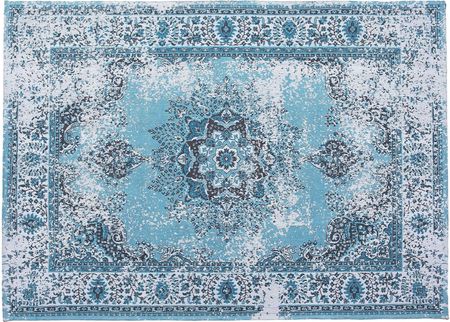 Beliani Dywan orientalny do salonu prostokątny 160 x 230 cm bawełna niebieski Almus