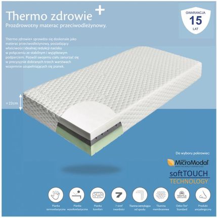 Relaks Materac Thermo Zdrowie Termoelastyczny 160X200 Cm Micromodal