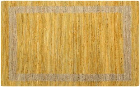 Ręcznie wykonany dywan, juta, żółty, 80x160 cm 133
