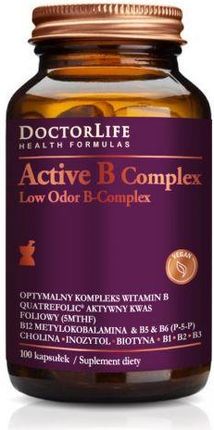 Doctor Life Active Complex Low Odor B-Complex Optymalny Kompleks Witamin B 100Kaps.