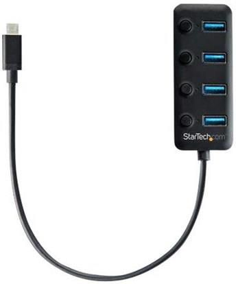 StarTech.com 4-Port USB-C Hub - 4x USB-A Ports - Individual On/Off Switches - hub - 4 ports USB hub - 4 - Czarny (HB30C4AIB)