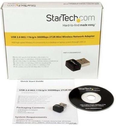 StarTech.com USB 2.0 300Mbps Mini Wireless-N Network Adapter (USB300WN2X2C)