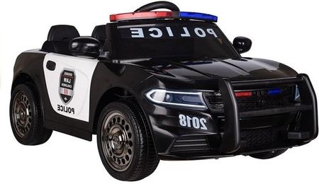 Leantoys Auto Na Akumulator Samochód Policyjny Czarny