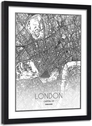 Feebe Obraz W Ramie Czarnej Londyn Plan Miasta (4454812457255)