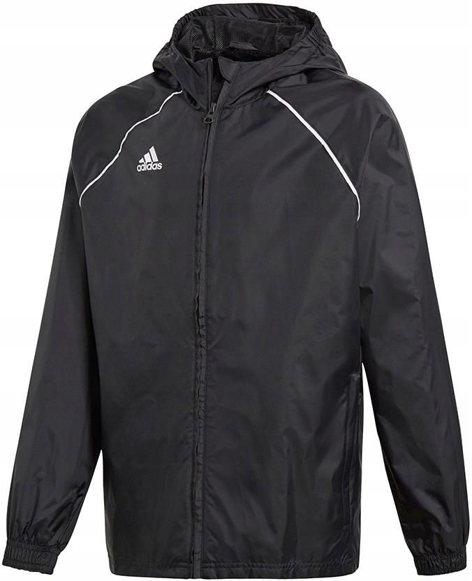 Kurtka Adidas junior granatowa wiatrówka przeciwdeszczowa kaptur Core 18 CV3742