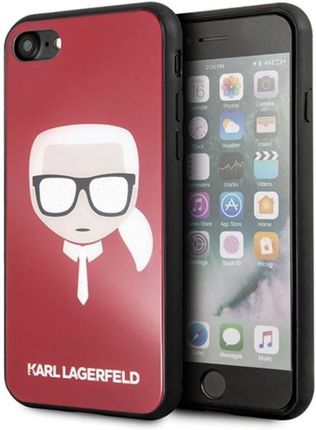 KARL LAGERFELD KLHCPXDLHRE IPHONE X/XS CZERWONY/RED ICONIC GLITTER KARL`S HEAD CZERWONY