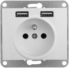 Zdjęcie Abex Gniazdo 230V Z Ładowarką Usb Onyx Biały (900263) - Jeziorany
