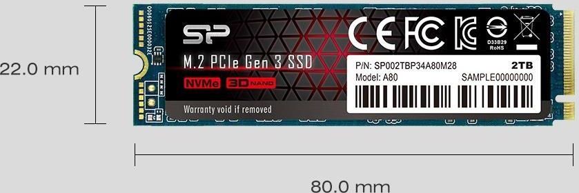 Silicon Power A80 1TB M.2 SSD 新品未開封 Silicon Power 1TB M.2 PCIe NVMe A80 - Dyski SSD - Sklep