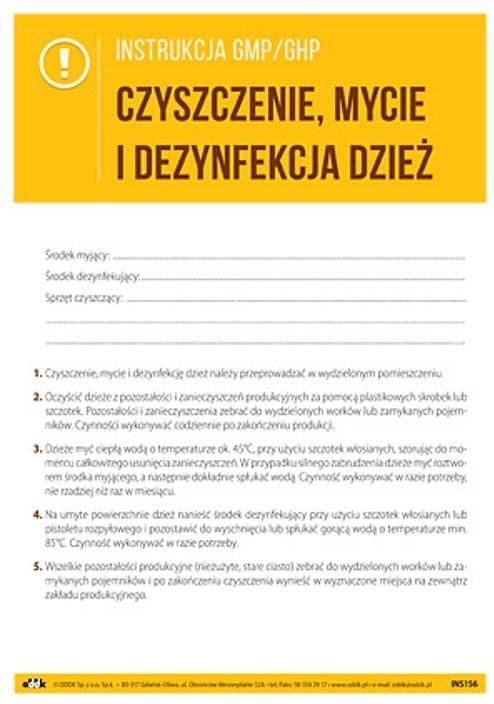 Oddk Instrukcja Gmp/Ghp Czyszczenie Mycie I Dezynfekcja Dzież - Ceny I ...