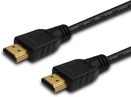 Savio Kabel HDMI złote końcówki v1.4 high speed ethernet/3D Czarny 2m (CL-05) 10SZT.