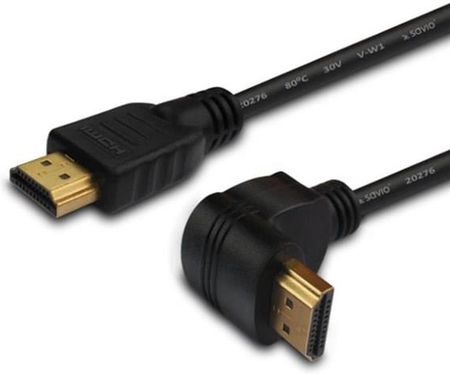 Savio Kabel HDMI kątowy złote końcówki v1.4 high speed ethernet/3D Czarny 1,5m (CL-04) 10SZT.