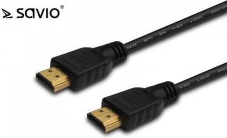 Savio Kabel HDMI v1.4 złote końcówki Czarny 50cm (CL-36) 10SZT.