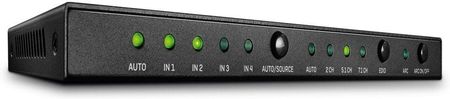 Lindy 38249 Przełącznik (switch) 4-portowy HDMI 4K UHD z audio, portem optycznym i analogowym + pilot IR Polska Gwarancja