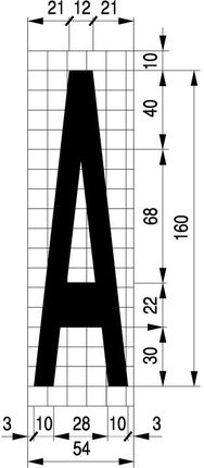 Szabloneria Szablon Do Malowania Na Drodze 160Cm Litera "A" Tworzywo Gr 1Mm