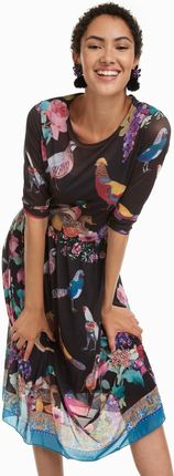 Desigual czarna sukienka Dunia z motywami zwierzęcymi M Ceny i