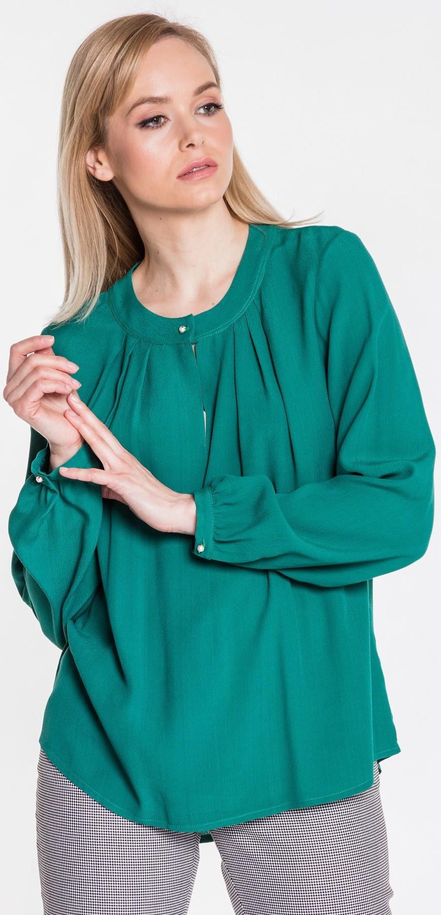 Zielona bluzka z pliskami Ceny i opinie Ceneo.pl Desigual Bluzka damska bluse Marion 17WWBN01 4003 (rozmiar