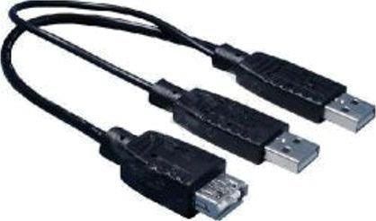 Kabel USB PremiumCord PREMIUMCORD Kabel USB 2.0 napájecí Y kabel A/M + A/M -- A/F 0.4m + 0.5m