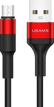 Kabel USB Usams Kabel pleciony U5 micro USB 2A 1,2m czerwony US-SJ224 -SJ224USB02