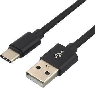 Kabel USB everActive USB-C 1m w oplocie czarny CBB-1CB do 3A