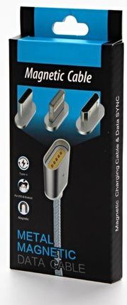Kabel USB Kabel USB A - USB C+lighting+USB micro 1m srebrny