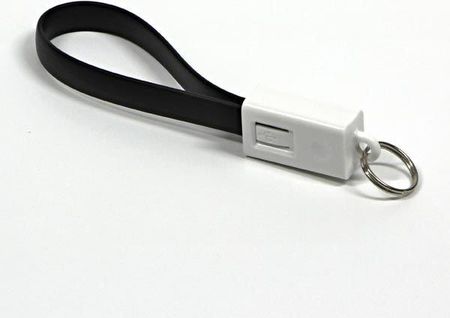 Kabel USB Logo microUSB, breloczek na klucze, czarny