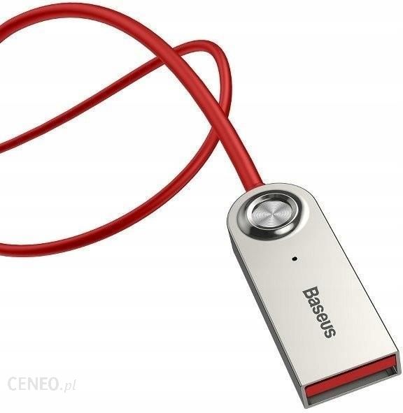 Kabel USB Baseus Baseus BA01 odbiornik dźwięku Bluetooth 5.0 kabel USB adapter audio AUX jack czerwony (CABA01-09) uniwersalny