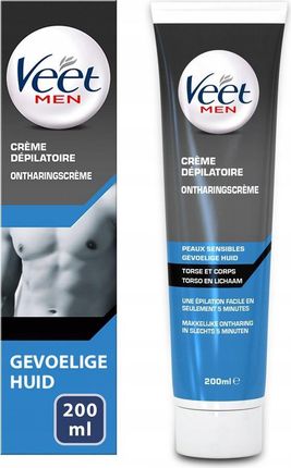 Veet Men Silk&Fresh nawilżający krem do depilacji skóry wrażliwej 200ml