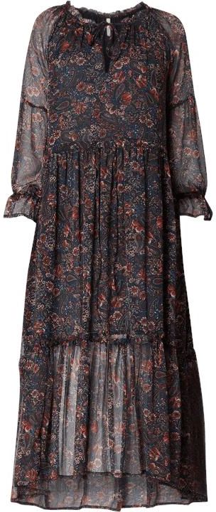 Długa sukienka z krepy z wzorem paisley - Ceny i opinie 