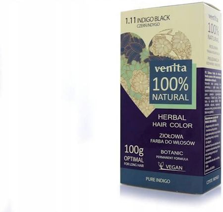 Venita Herbal Hair Color Ziołowa Farba Do Włosów 1.11 Czerń Indygo 100G