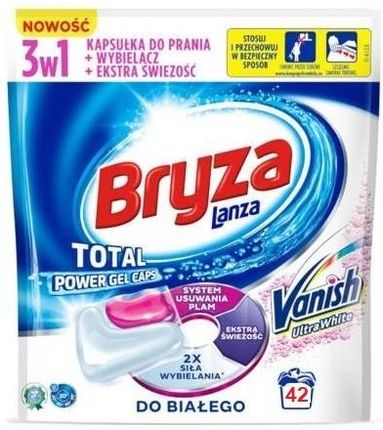 Bryza Lanza Vanish Total Caps Kapsułki Do Prania Tkanin 42Szt Do Białego