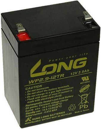 Long 12V 2,9Ah akumulator ołowiowy F1 (WP2,9-12TR) (PBLO12V0029F1A)