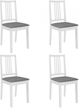 Vida Krzesła Z Poduszkami 4szt Biały Lite Drewno (V247637)