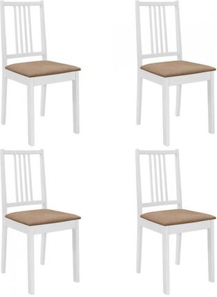 Vida Krzesła Z Poduszkami 4szt Biały Lite Drewno (V247635)