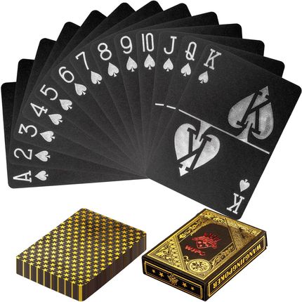 MKS Karty Do Gry w Pokera Black Jack Talia - Czarny/Złoty