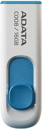Adata USB C008 Classic 16GB Biały/Niebieski (AC00816GRWE)