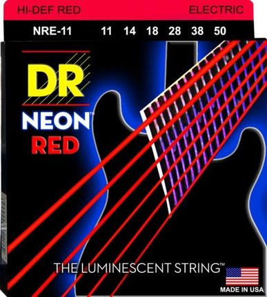 DR NRE 11 HiDef Red Neon Heavy struny do gitary elektrycznej 11-50