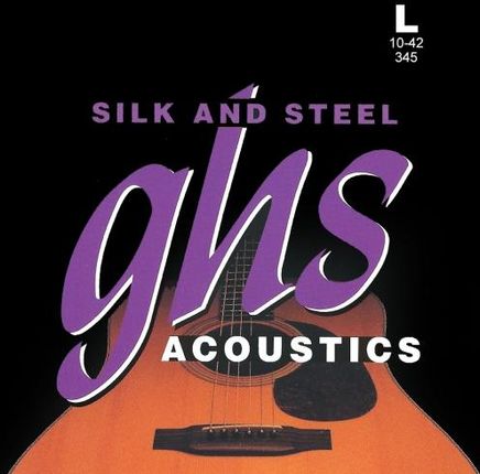 GHS Silk and Steel struny do gitary akustycznej, Silver-plated Copper, Light, .010-.042