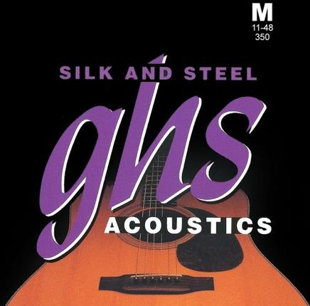 GHS Silk and Steel struny do gitary akustycznej, Silver-plated Copper, Medium, .011-.048