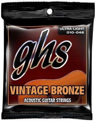 GHS Vintage Bronze struny do gitary akustycznej, Ultra Light, .010-.046