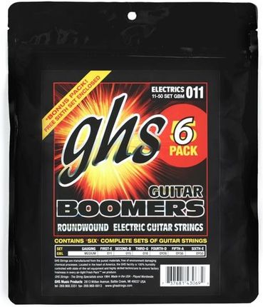 GHS Guitar Boomers struny do gitary elektrycznej, Medium, .011-.050, 6-Pack