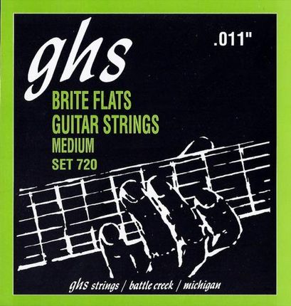 GHS Brite Flats struny do gitary elektrycznej, Medium, .011-.050
