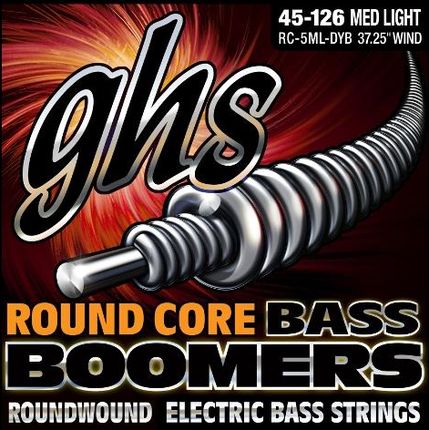 GHS Round Core Bass Boomers struny do gitary basowej, 5-str. Medium Light, .045-.126