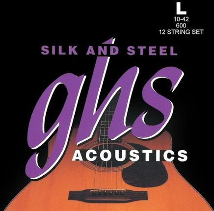 GHS Silk and Steel struny do gitary akustycznej, 12-String, Silver-plated Copper, Light, .010-.042