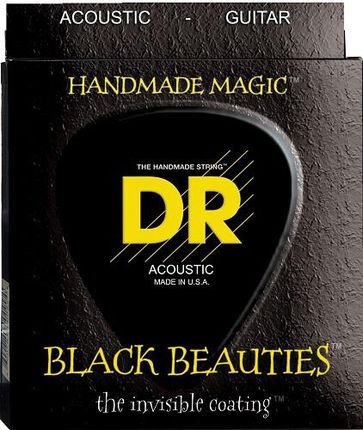DR K3 BLACK BEAUTIES struny do gitary akustycznej, Coated Phosphor Bronze, Custom Light, .011-.050
